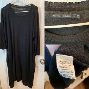 Gudrun Sjoden black 100% organic linen knit tunic